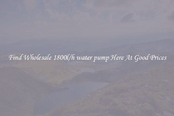 Find Wholesale 1800l/h water pump Here At Good Prices
