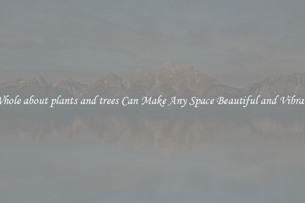 Whole about plants and trees Can Make Any Space Beautiful and Vibrant