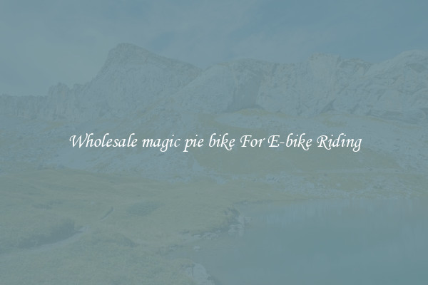 Wholesale magic pie bike For E-bike Riding