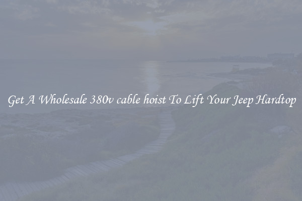 Get A Wholesale 380v cable hoist To Lift Your Jeep Hardtop
